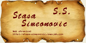 Staša Simeonović vizit kartica